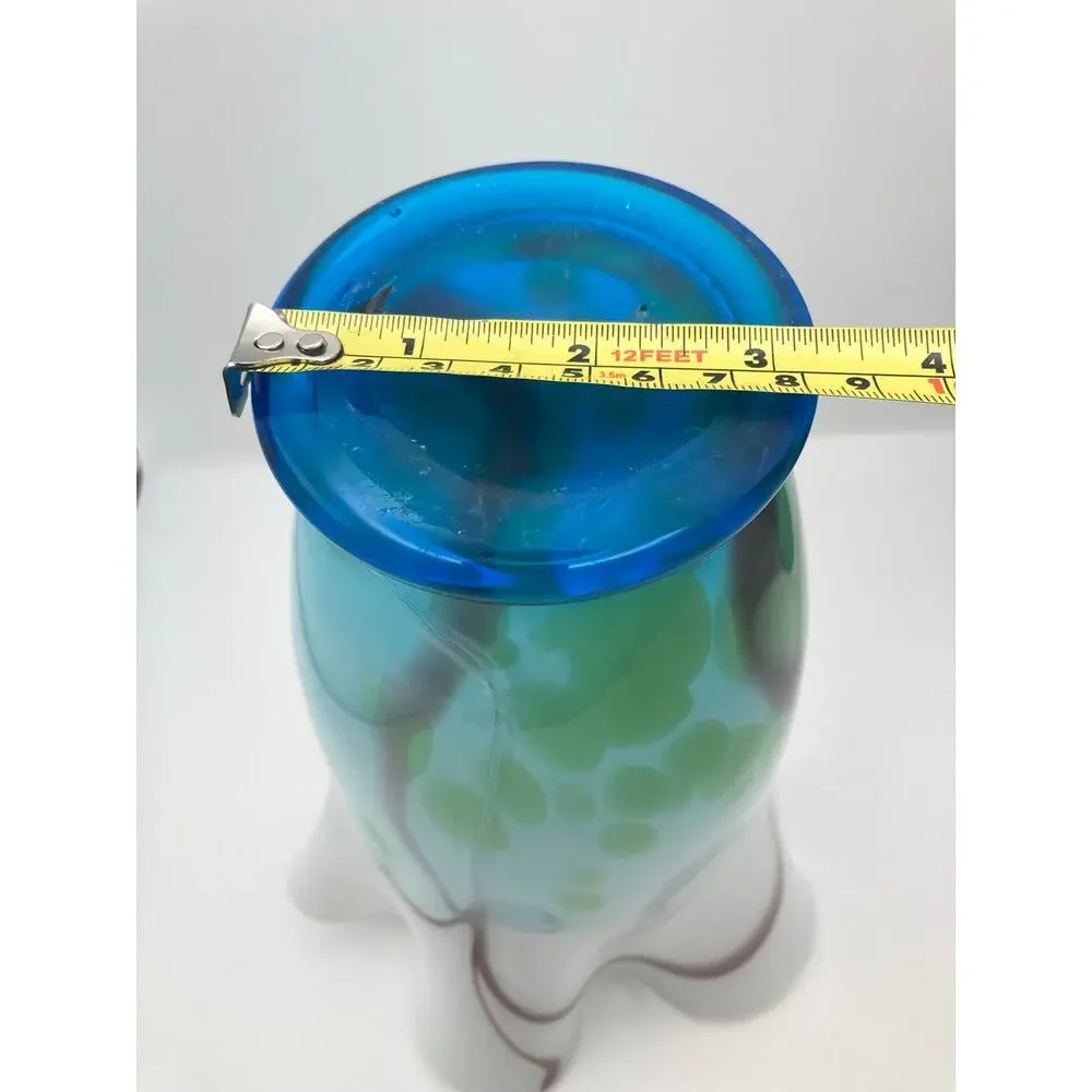 Hand Blown Art Glass Vase  9